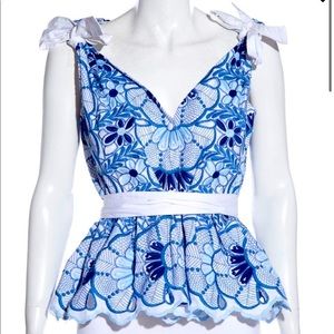 Alexis Blue and White Top